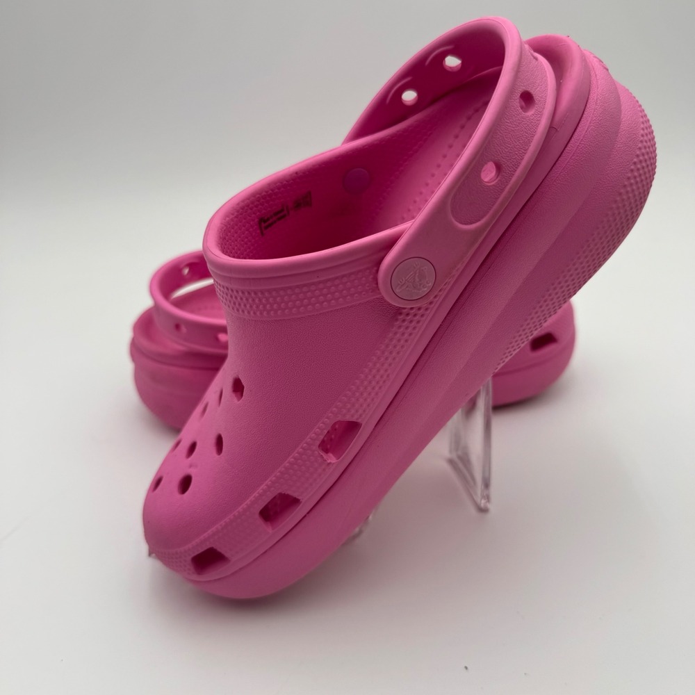 Crocs Classic Crush Clog Pink Platform Wedge Sandals 207708 Junior 5 Womens 7 - Picture 4 of 8
